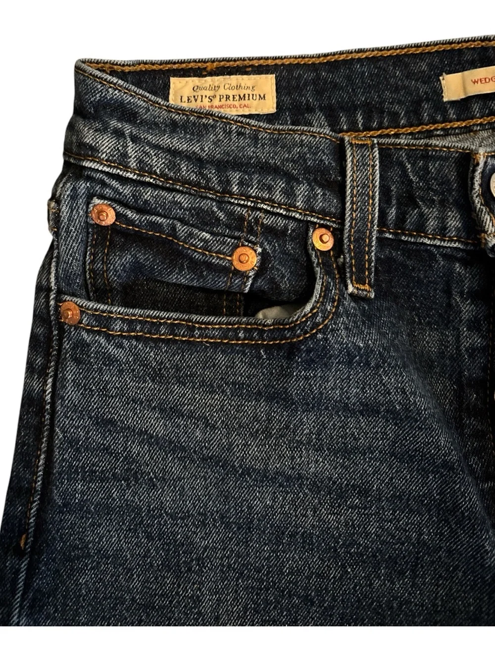 Levi’s Wedgie Bootcut Classic Dark Wash Women's Jeans Premium Big E Button Fly